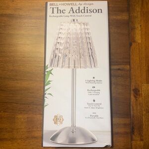 New: Bell + Howell The Addison Rechargeable Lamp with Touch Control